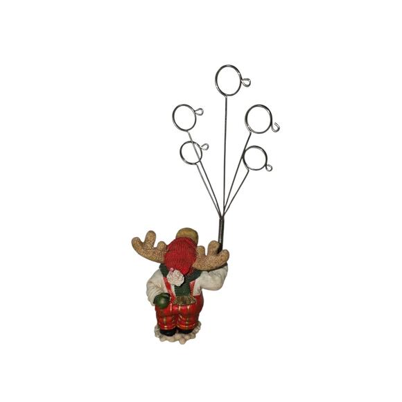 Vintage Resin Reindeer Christmas Card Holder 11" - Picture 2 of 5